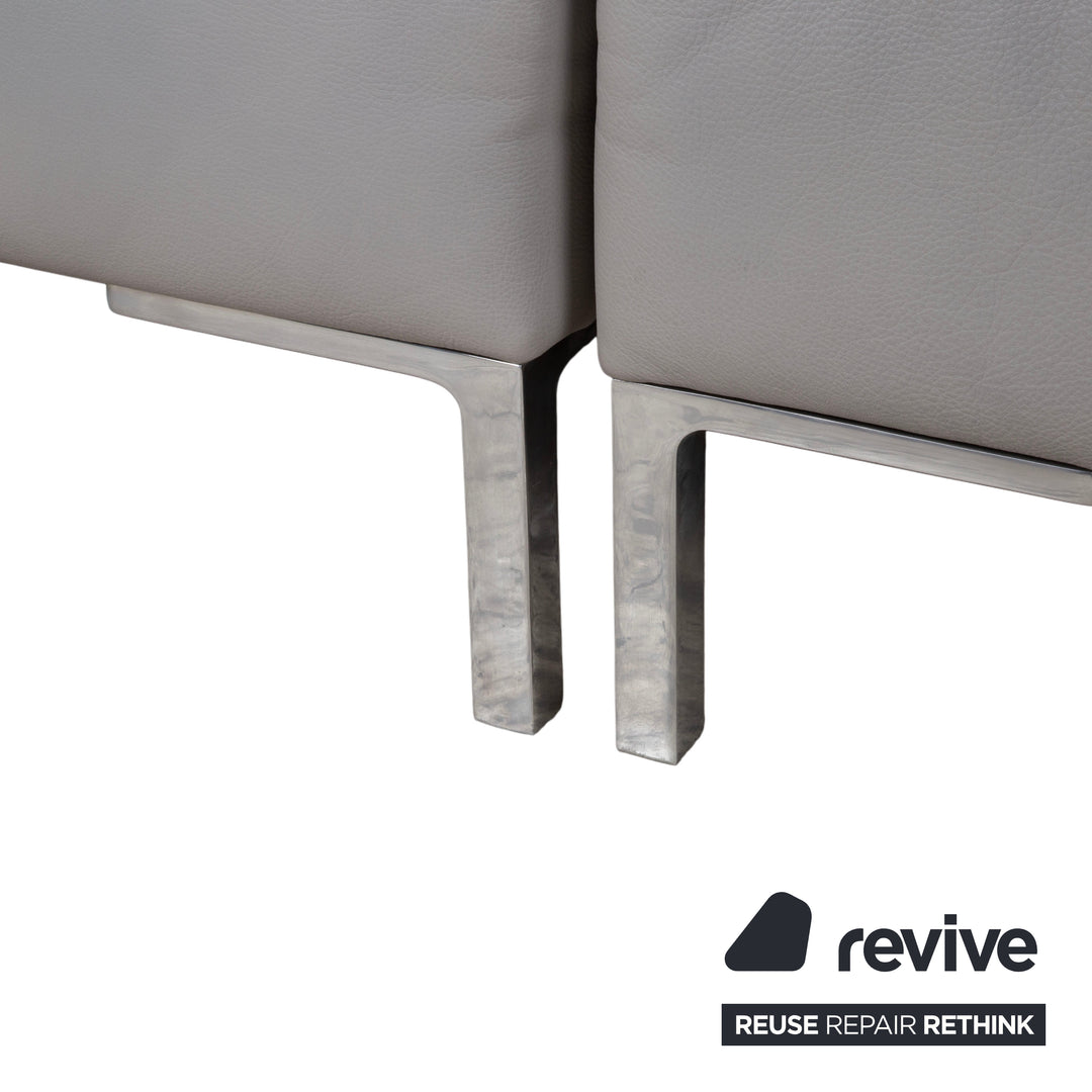de Sede DS-112 Leder Dreisitzer Grau manuelle Funktion Sofa Couch