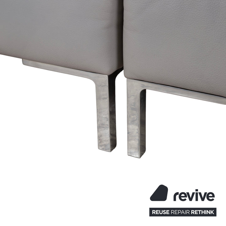 de Sede DS-112 Leder Dreisitzer Grau manuelle Funktion Sofa Couch