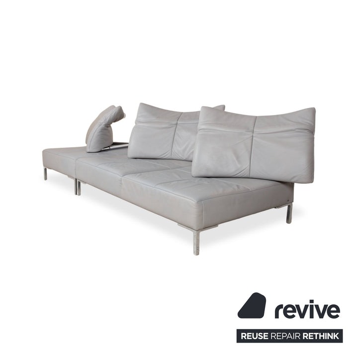 de Sede DS-112 Leder Dreisitzer Grau manuelle Funktion Sofa Couch