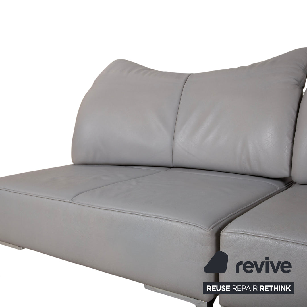 de Sede DS-112 Leder Dreisitzer Grau manuelle Funktion Sofa Couch