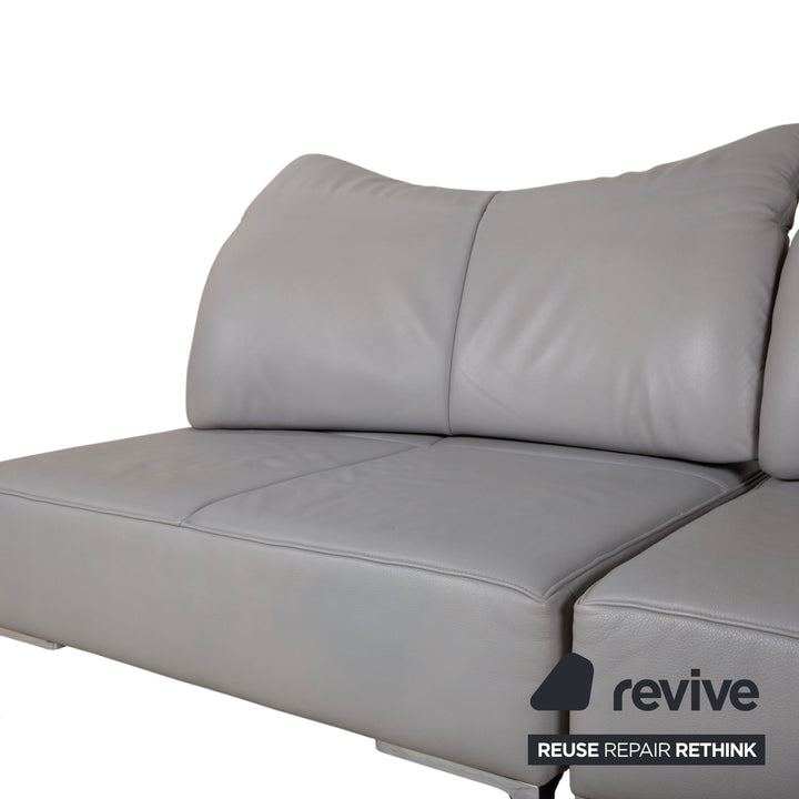 de Sede DS-112 Leder Dreisitzer Grau manuelle Funktion Sofa Couch