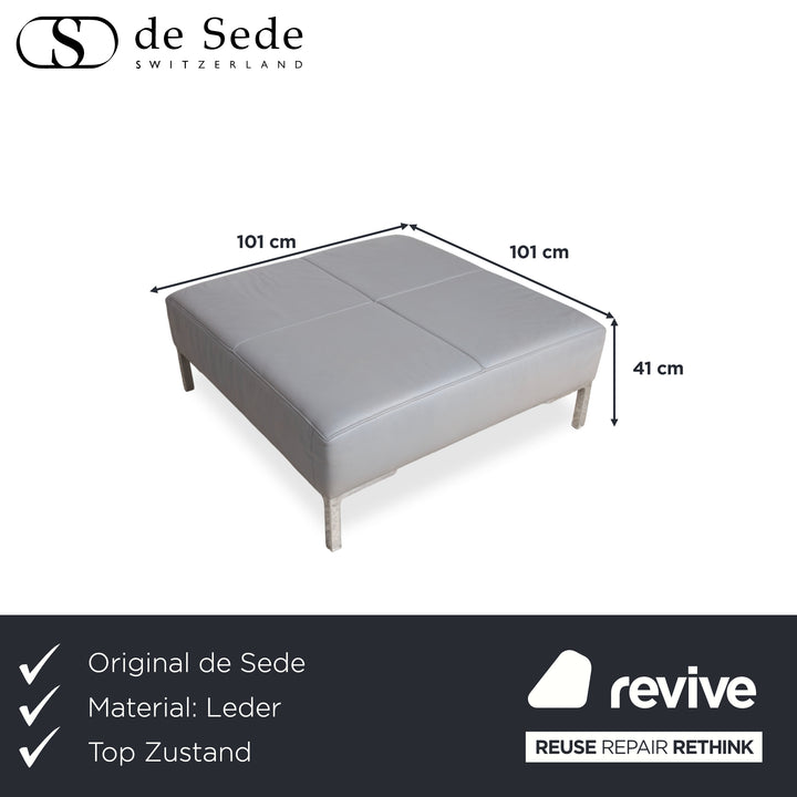 Tabouret en cuir De Sede DS-112 gris