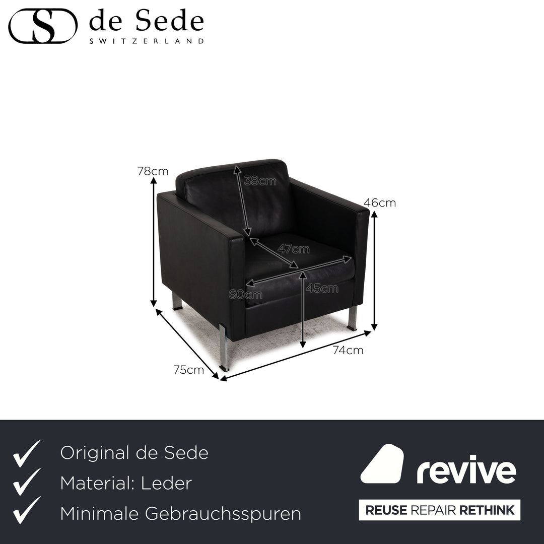 de sede ds 118 Leder Sessel Schwarz