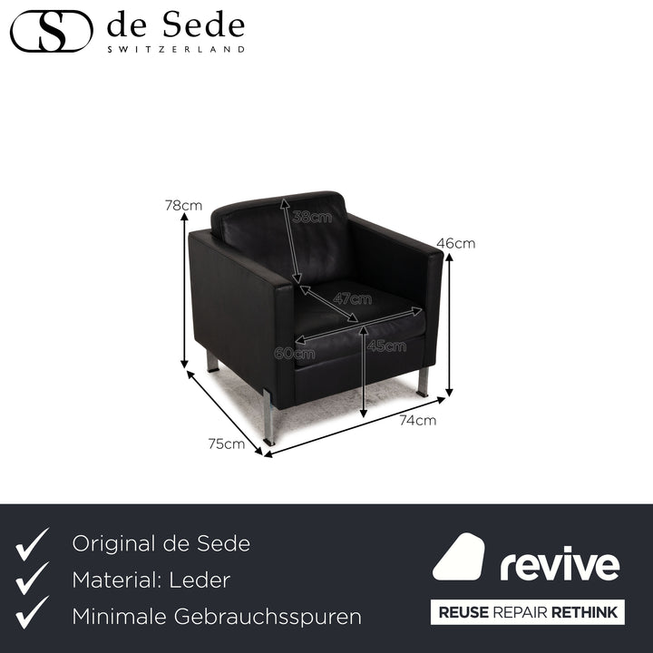 de sede ds 118 Leder Sessel Schwarz