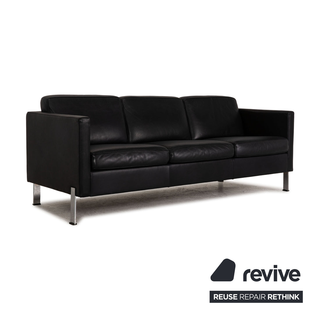 de sede ds 118 Leder Sofa Garnitur Schwarz Dreisitzer Sessel Couch