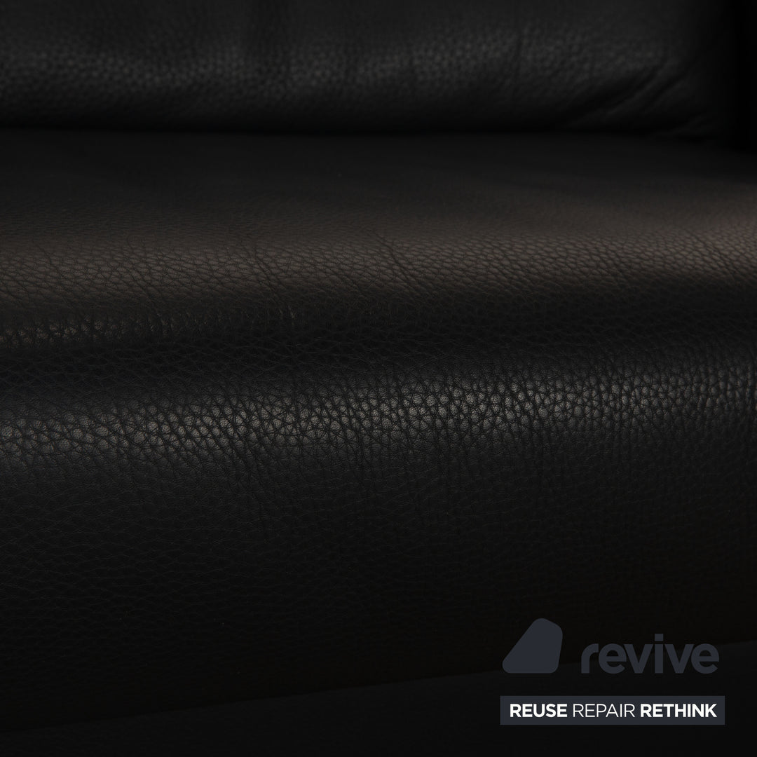 de Sede ds 120 Leder Dreisitzer Schwarz Dunkelblau