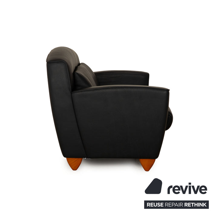 de Sede ds 120 Leder Dreisitzer Schwarz Dunkelblau