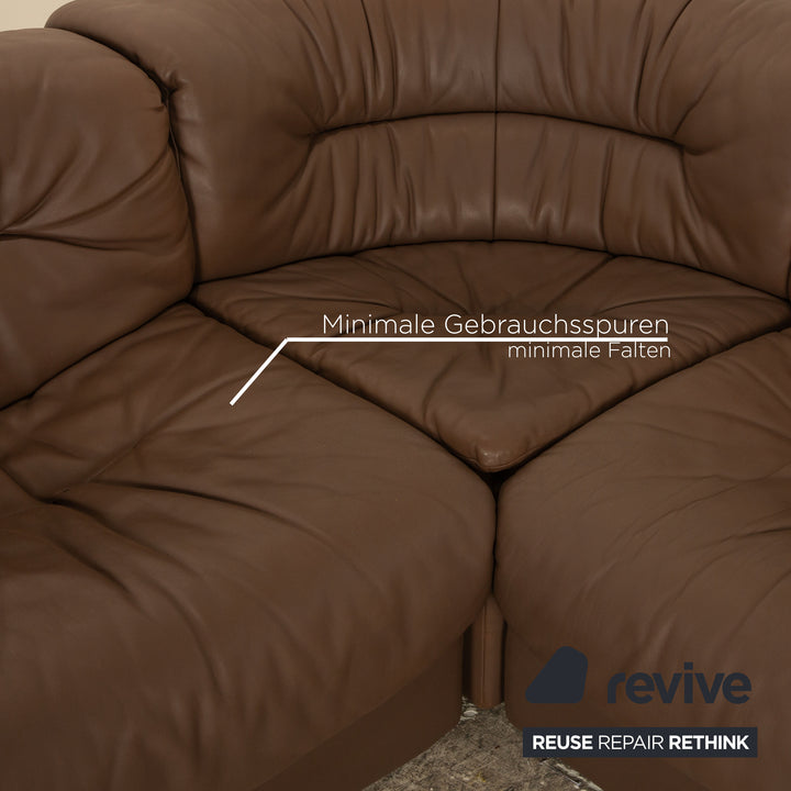 de Sede DS 14 Leather Corner Sofa Brown Taupe Sofa Couch