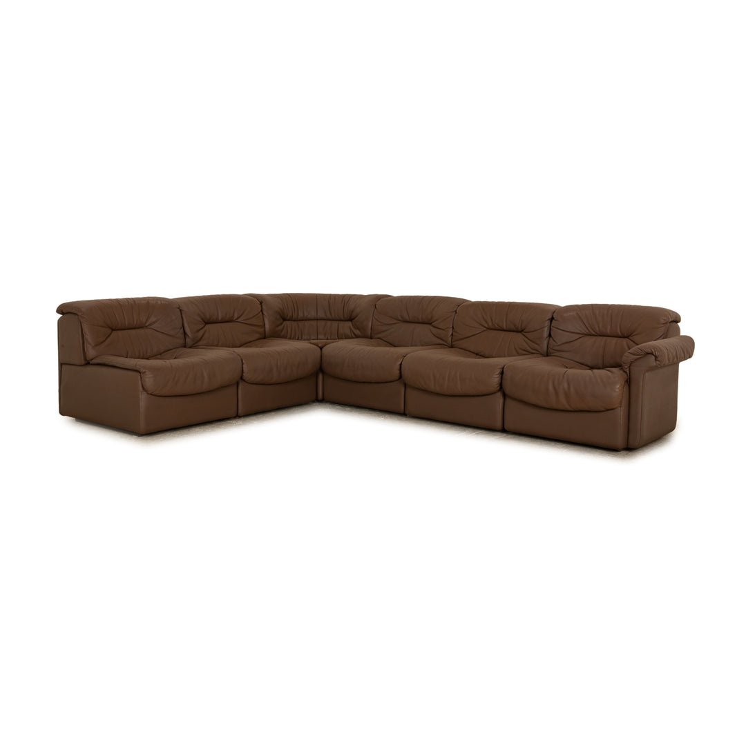 de Sede DS 14 Canapé d'angle en cuir marron taupe
