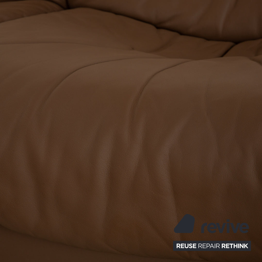 de Sede DS 14 Canapé d'angle en cuir marron taupe