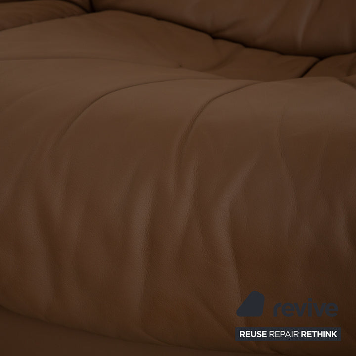 de Sede DS 14 Canapé d'angle en cuir marron taupe