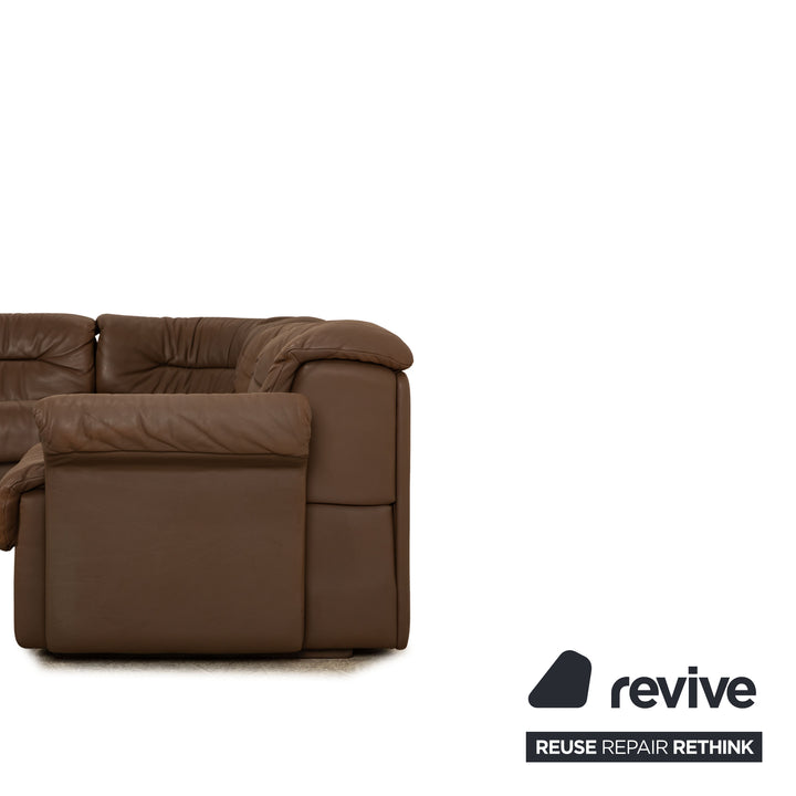 de Sede DS 14 Canapé d'angle en cuir marron taupe