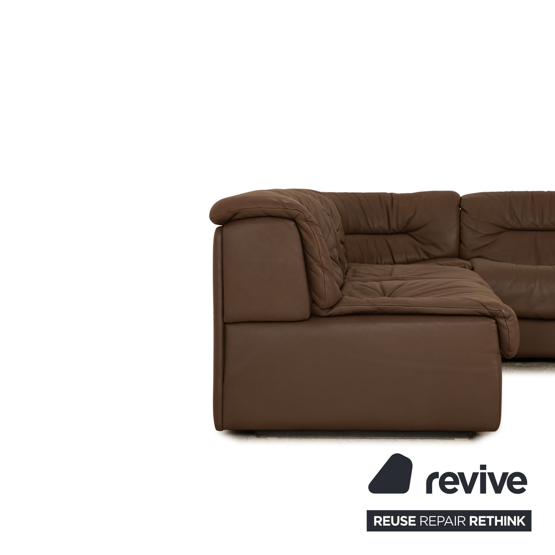 de Sede DS 14 Leder Ecksofa Braun Taupe Sofa Couch