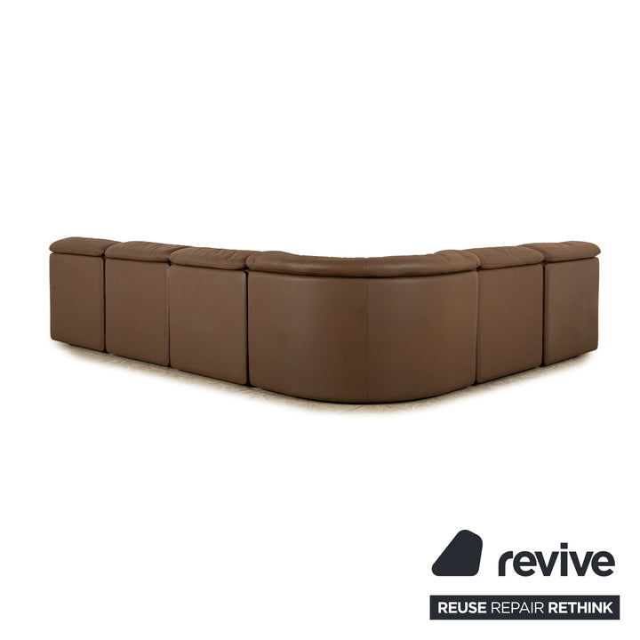 de Sede DS 14 Canapé d'angle en cuir marron taupe