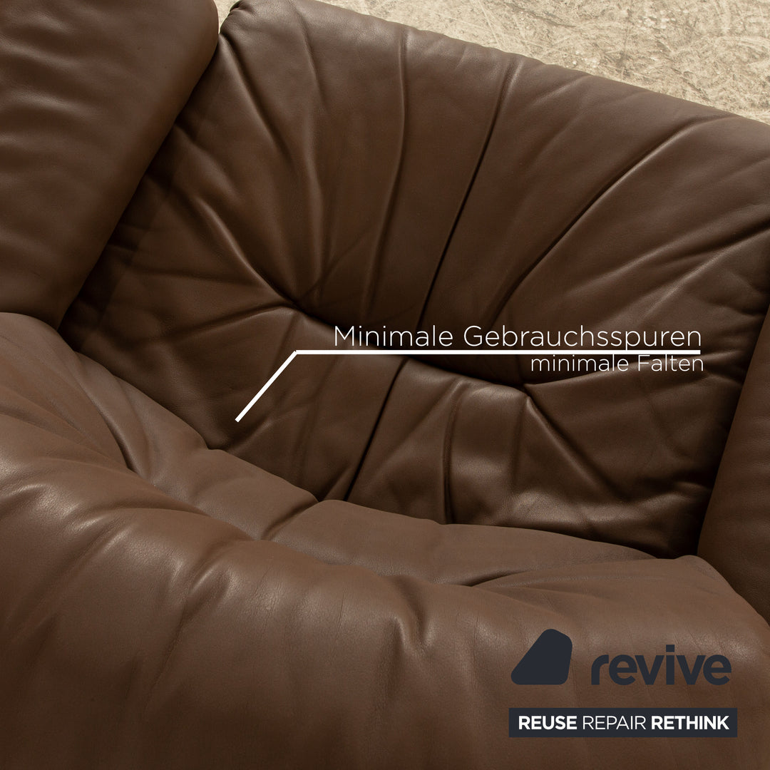 de Sede DS 14 leather sofa set brown taupe corner sofa armchair couch