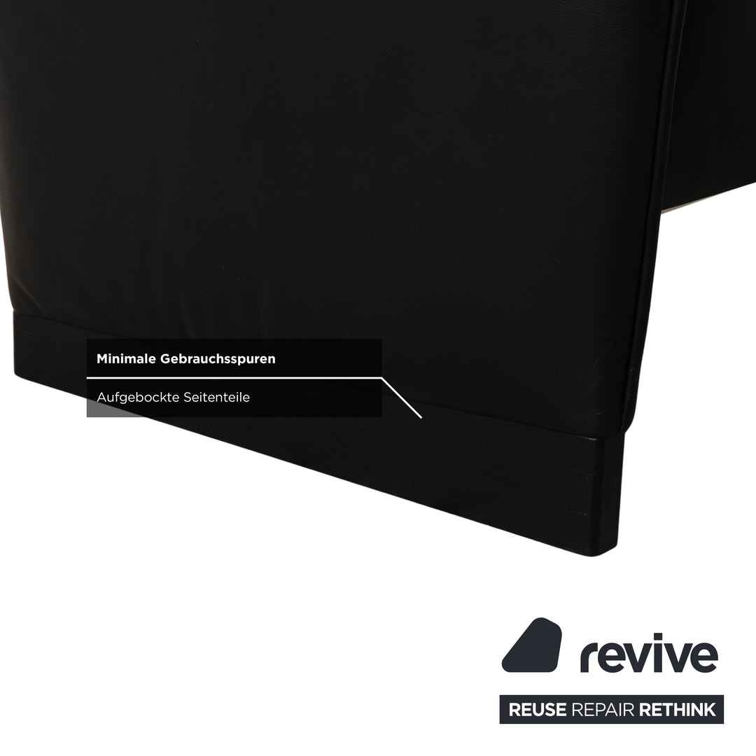 Canapé deux places en cuir noir de Sede DS-14