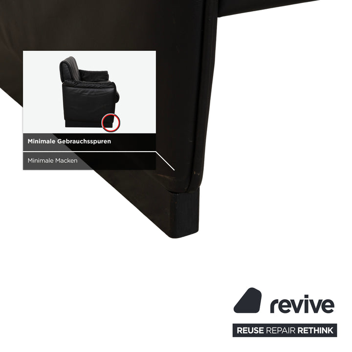 de Sede DS-14 Leder Zweisitzer Schwarz Couch Sofa
