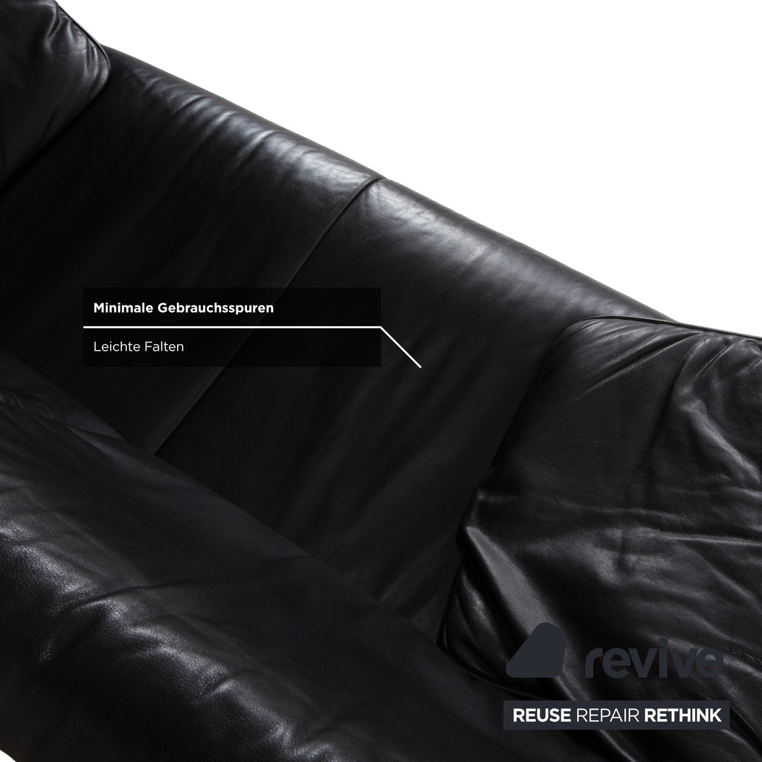 de Sede DS-14 Leder Zweisitzer Schwarz Couch Sofa