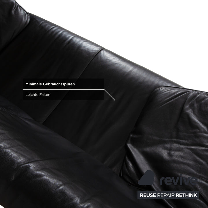 de Sede DS-14 Leder Zweisitzer Schwarz Couch Sofa