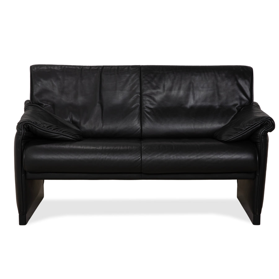 de Sede DS-14 Leather Two-Seater Black Couch Sofa