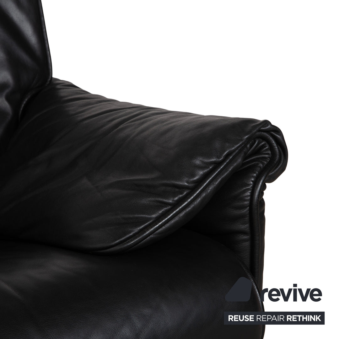 de Sede DS-14 Leder Zweisitzer Schwarz Couch Sofa