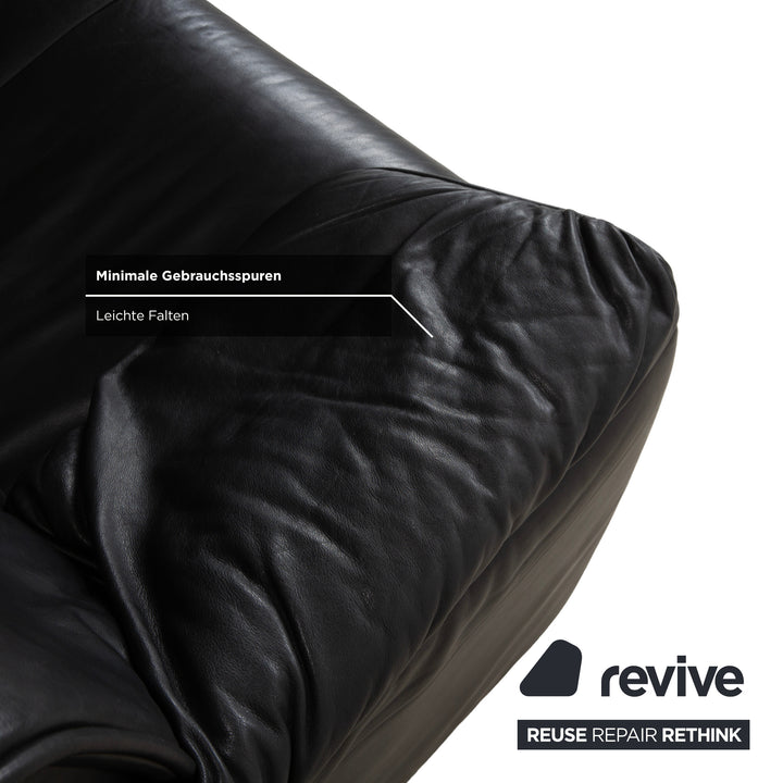 de Sede DS-14 Leder Zweisitzer Schwarz Couch Sofa