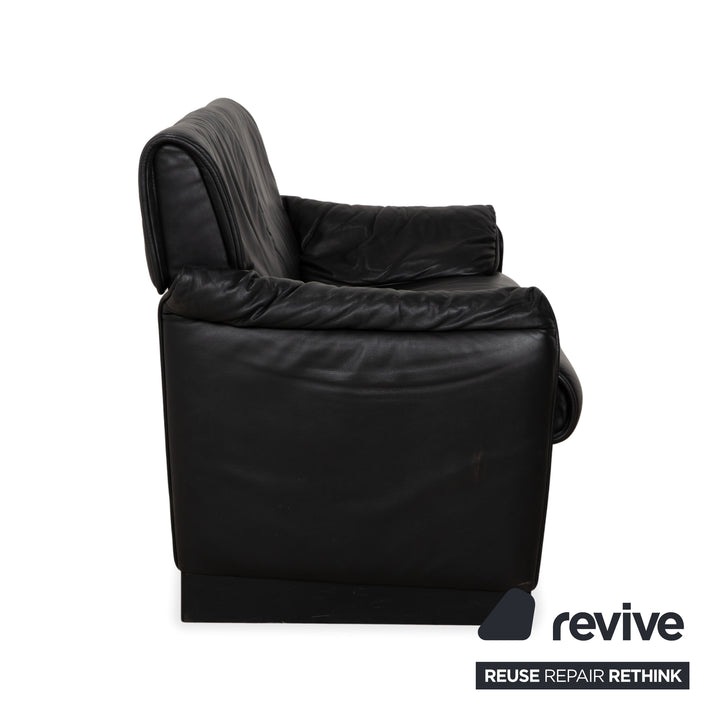 de Sede DS-14 Leder Zweisitzer Schwarz Couch Sofa