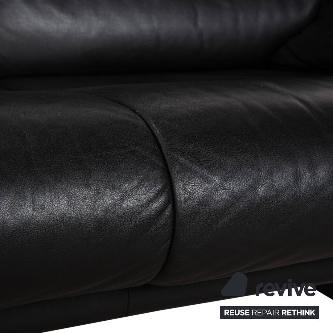 de Sede DS-14 Leder Zweisitzer Schwarz Couch Sofa
