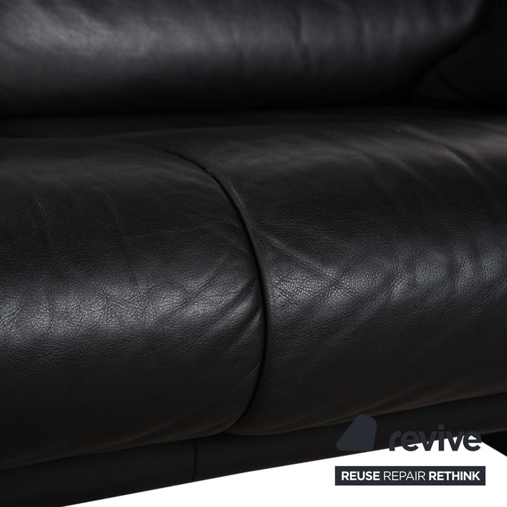 de Sede DS-14 Leder Zweisitzer Schwarz Couch Sofa