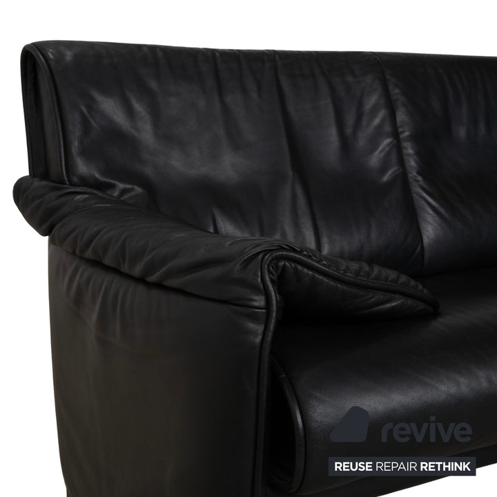 de Sede DS-14 Leder Zweisitzer Schwarz Couch Sofa