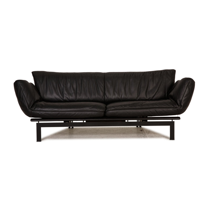 de Sede DS-140 Leather Sofa Black Two-Seater Couch Function Reclining Function