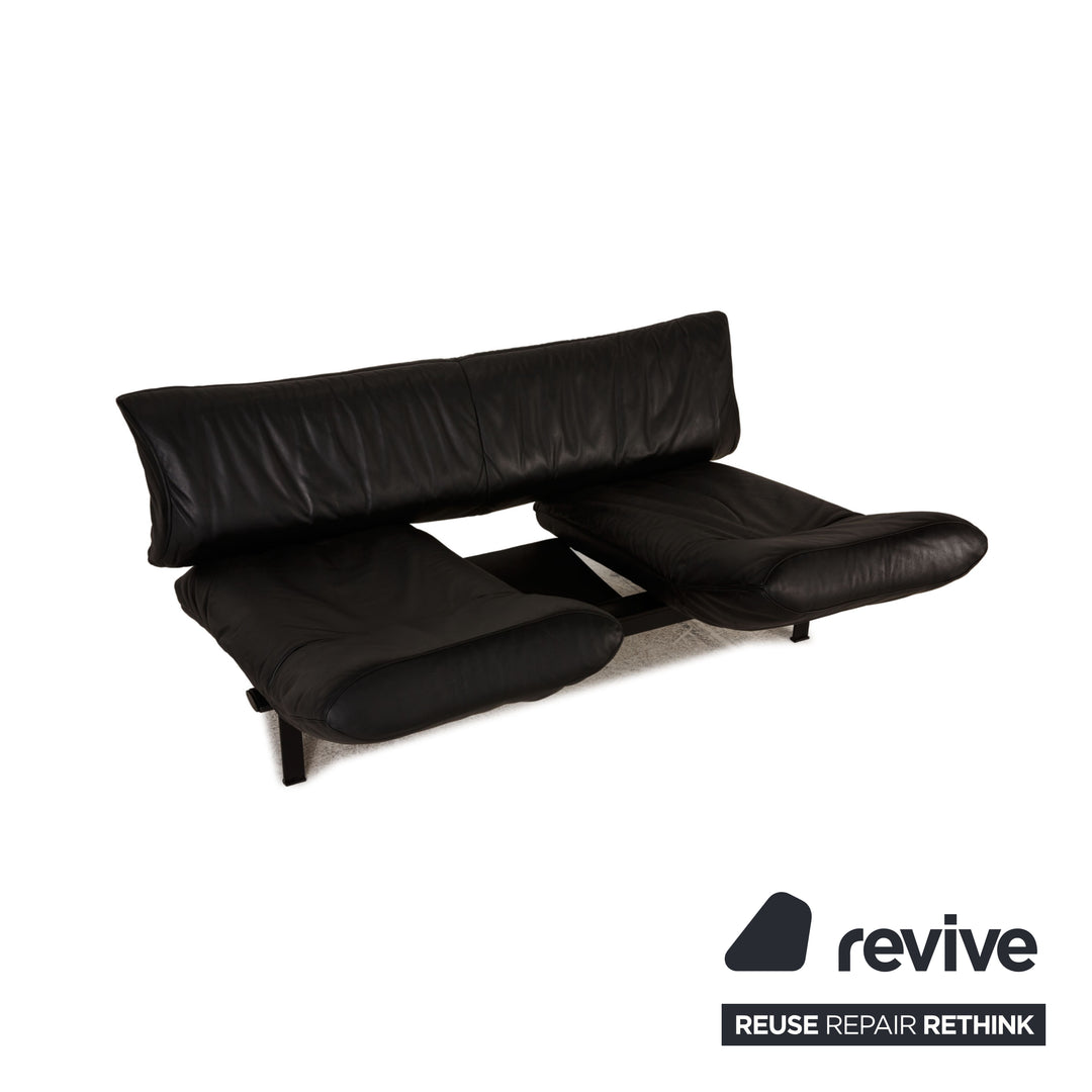 de Sede DS-140 Leather Sofa Black Two-Seater Couch Function Reclining Function