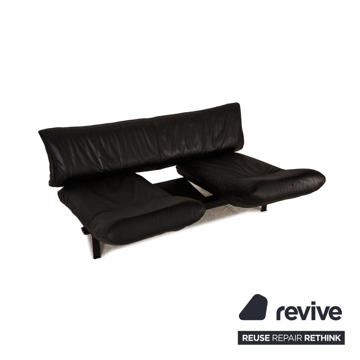 de Sede DS-140 Leather Sofa Black Two-Seater Couch Function Reclining Function