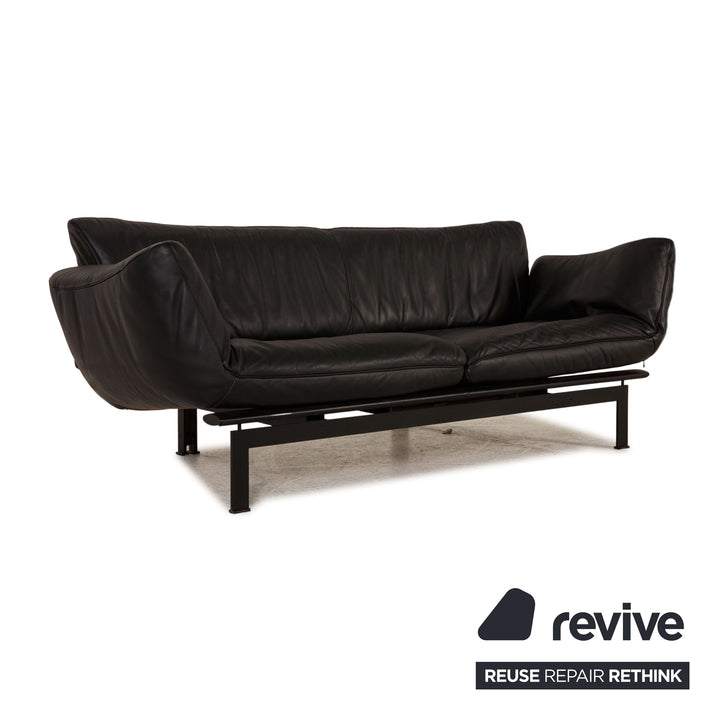 de Sede DS 140 Leder Sofa Schwarz Zweisitzer Couch Funktion Relaxfunktion