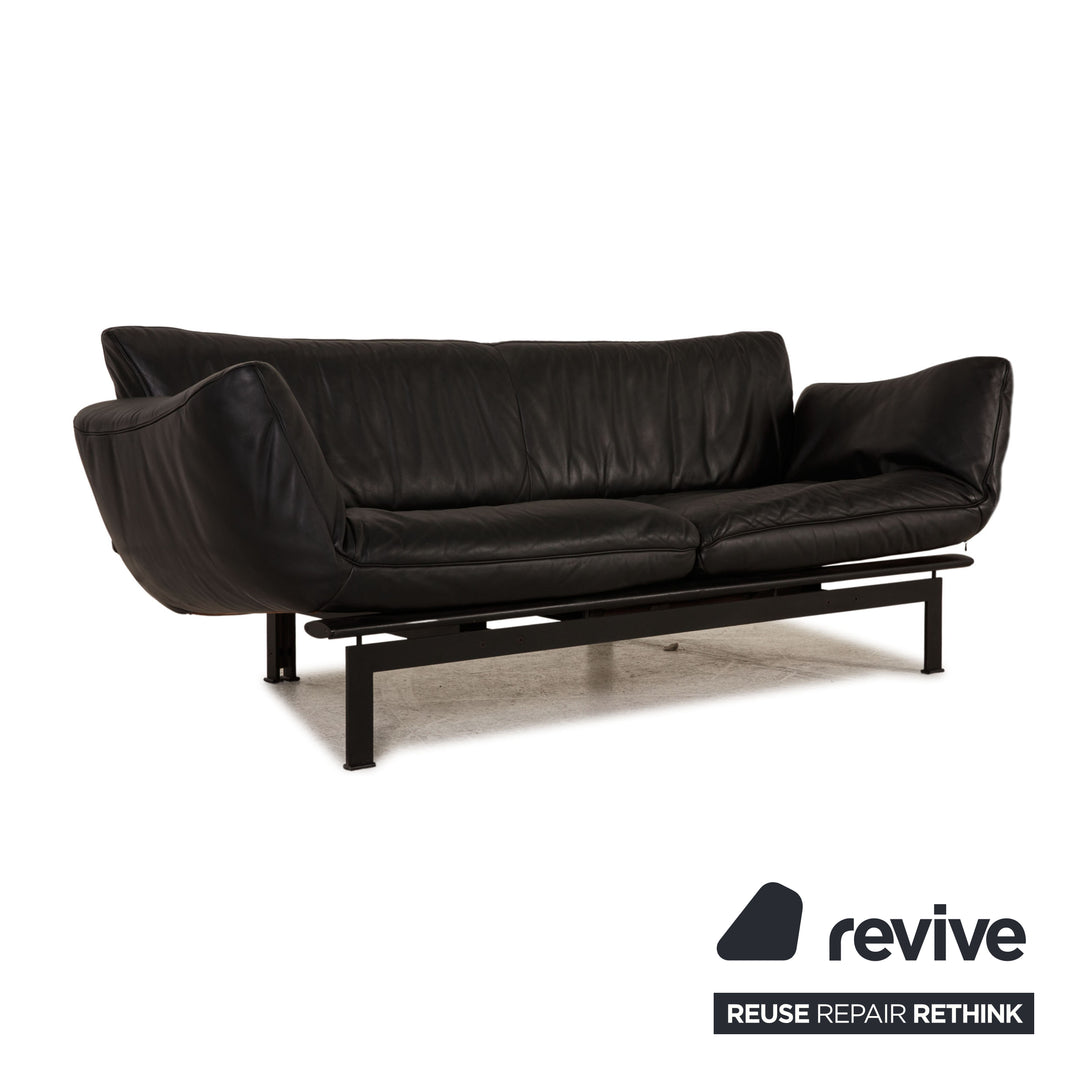 de Sede DS-140 Leather Sofa Black Two-Seater Couch Function Reclining Function