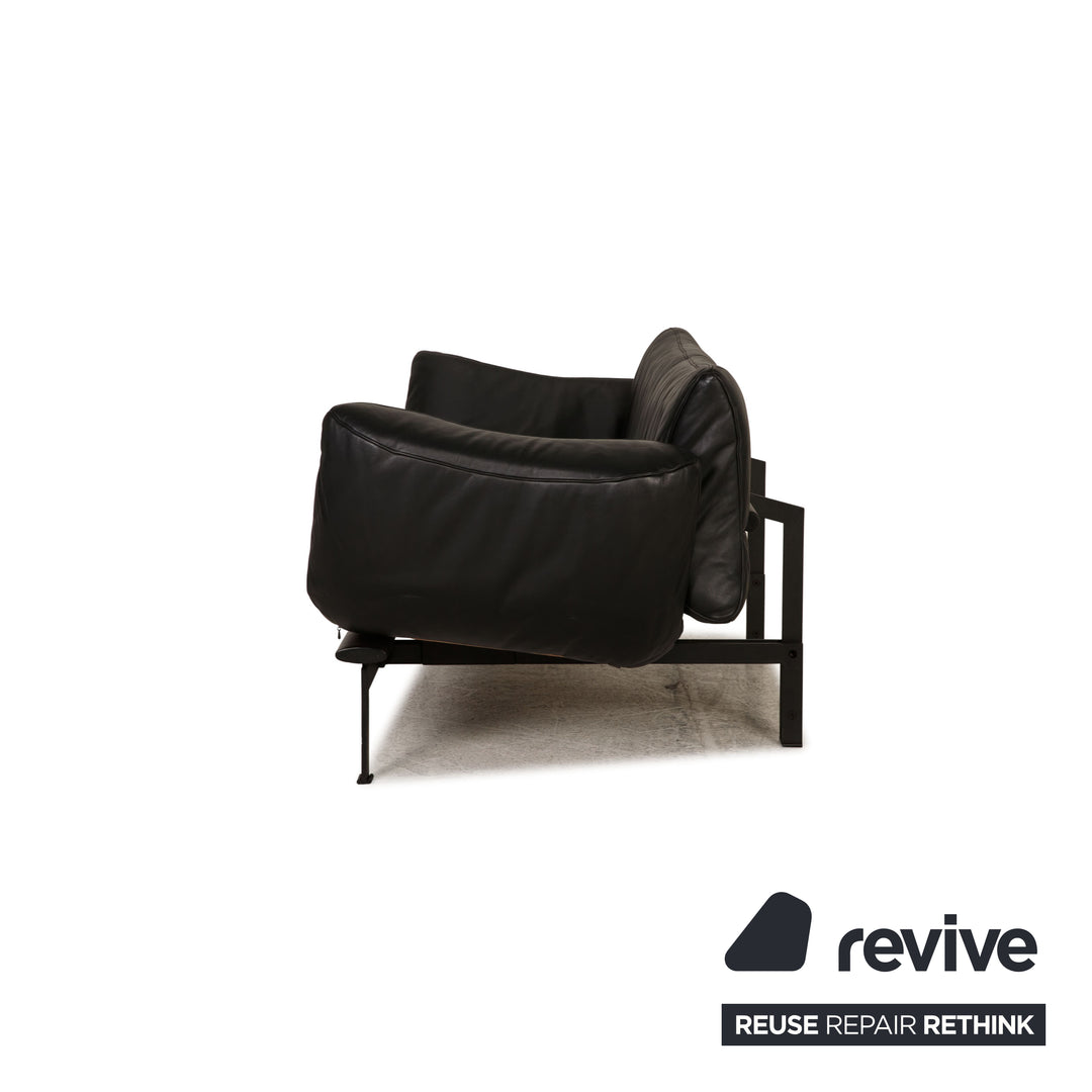 de Sede DS-140 Leather Sofa Black Two-Seater Couch Function Reclining Function