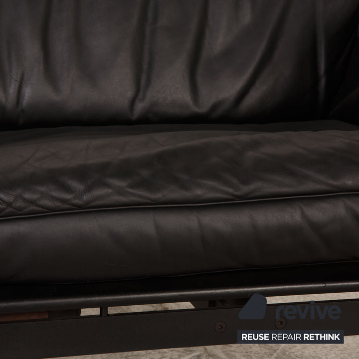 de Sede DS-140 Leather Sofa Black Two-Seater Couch Function Reclining Function