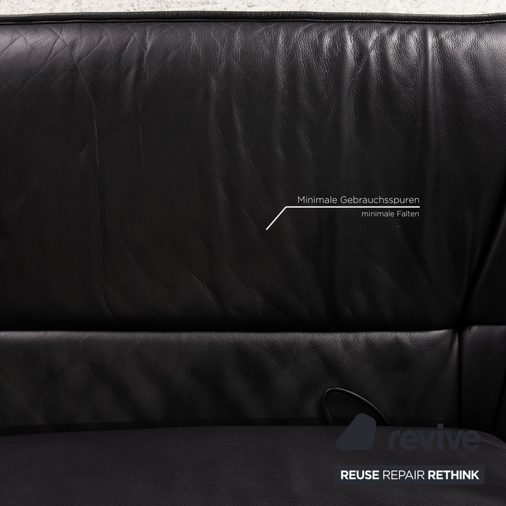 de Sede DS 450 leather sofa black two-seater function relax function couch