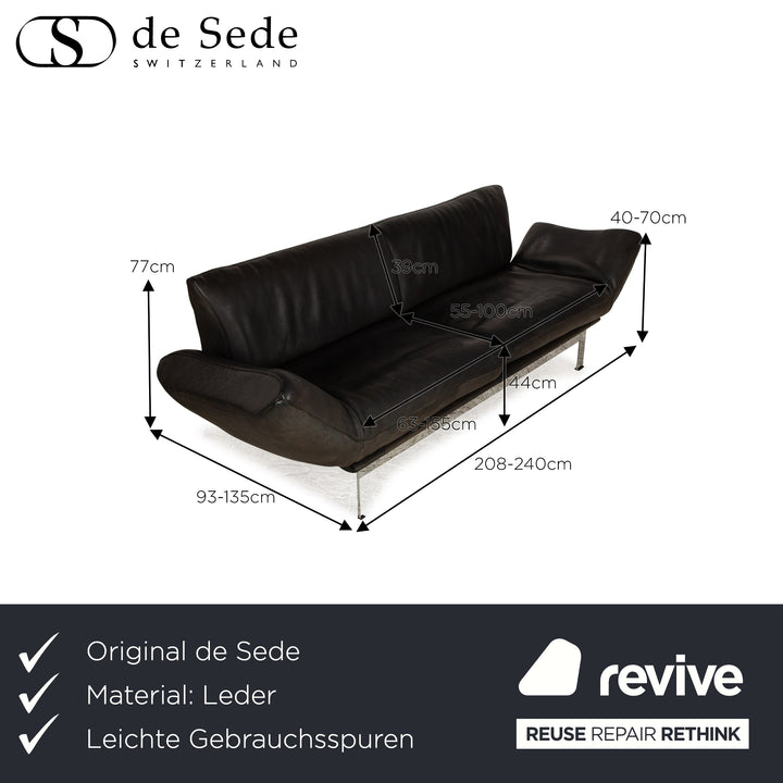 de Sede ds 140 leather two-seater anthracite manual function