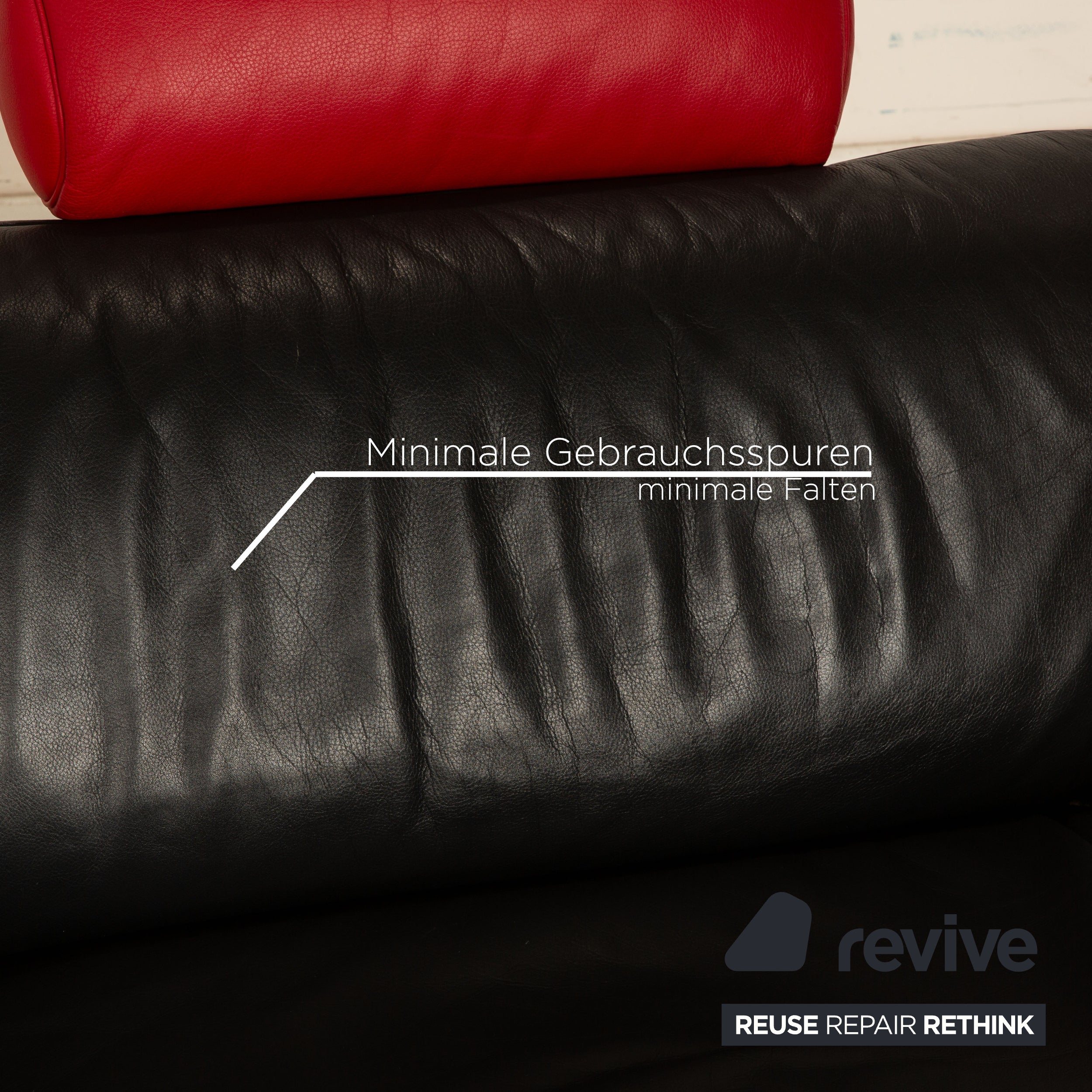 de Sede ds 140 Leder Zweisitzer Rot Schwarz manuelle Funktion Sofa Couch