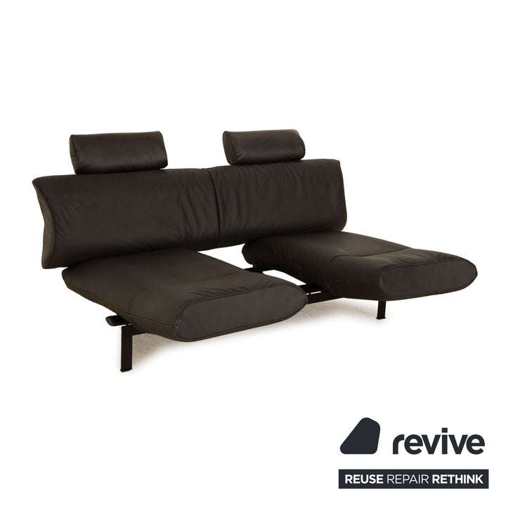 de Sede DS 140 two-seater anthracite grey sofa vegan leather (microfiber) new cover function
