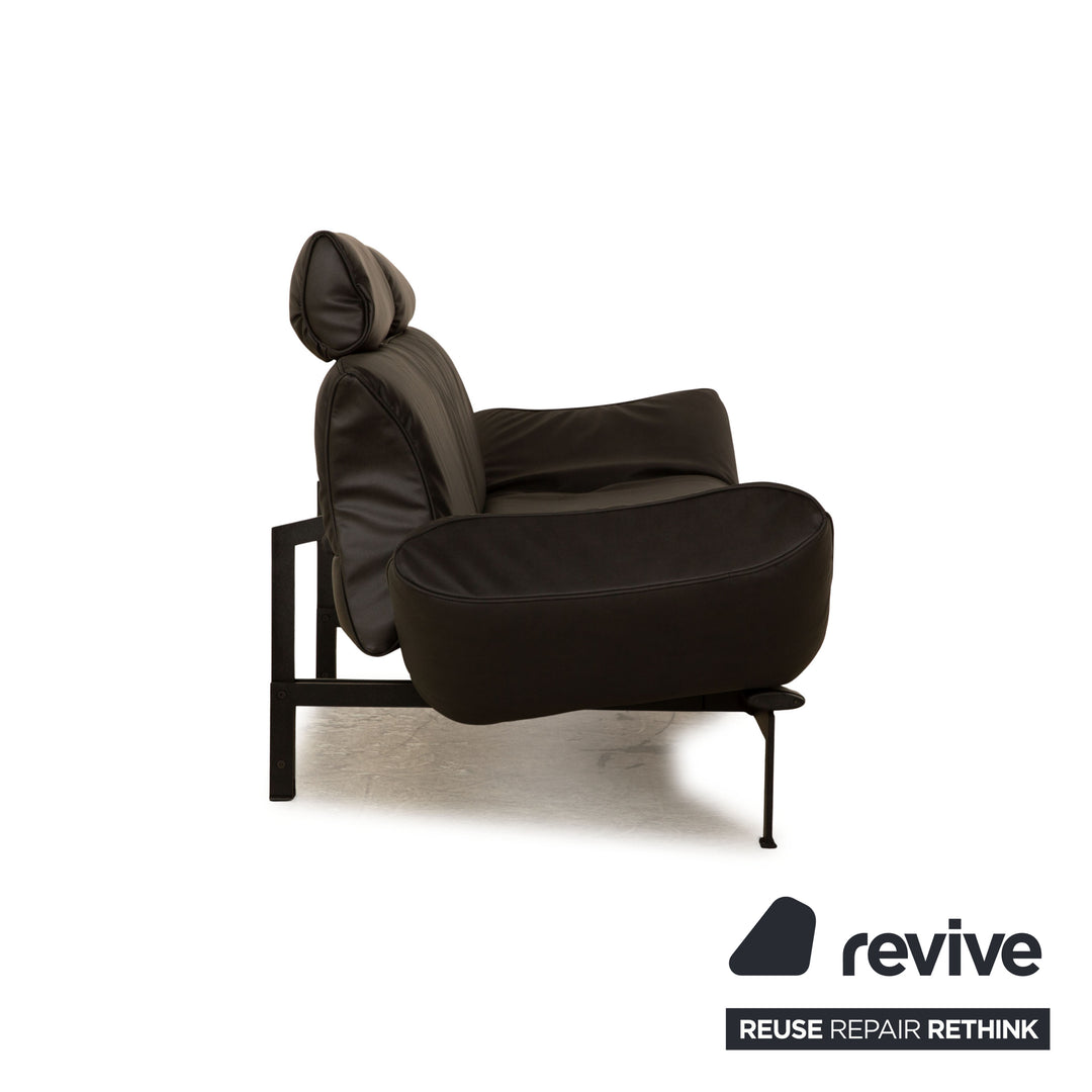 de Sede DS 140 two-seater anthracite grey sofa vegan leather (microfiber) new cover function