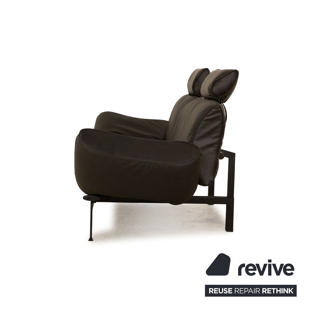 de Sede DS 140 two-seater anthracite grey sofa vegan leather (microfiber) new cover function
