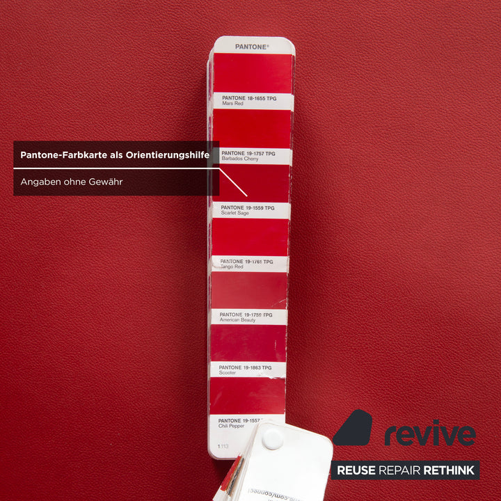 de Sede DS 140 Veganes Leder Zweisitzer Rot inkl. Kopfstütze Sofa Couch Neubezug manuelle Funktion