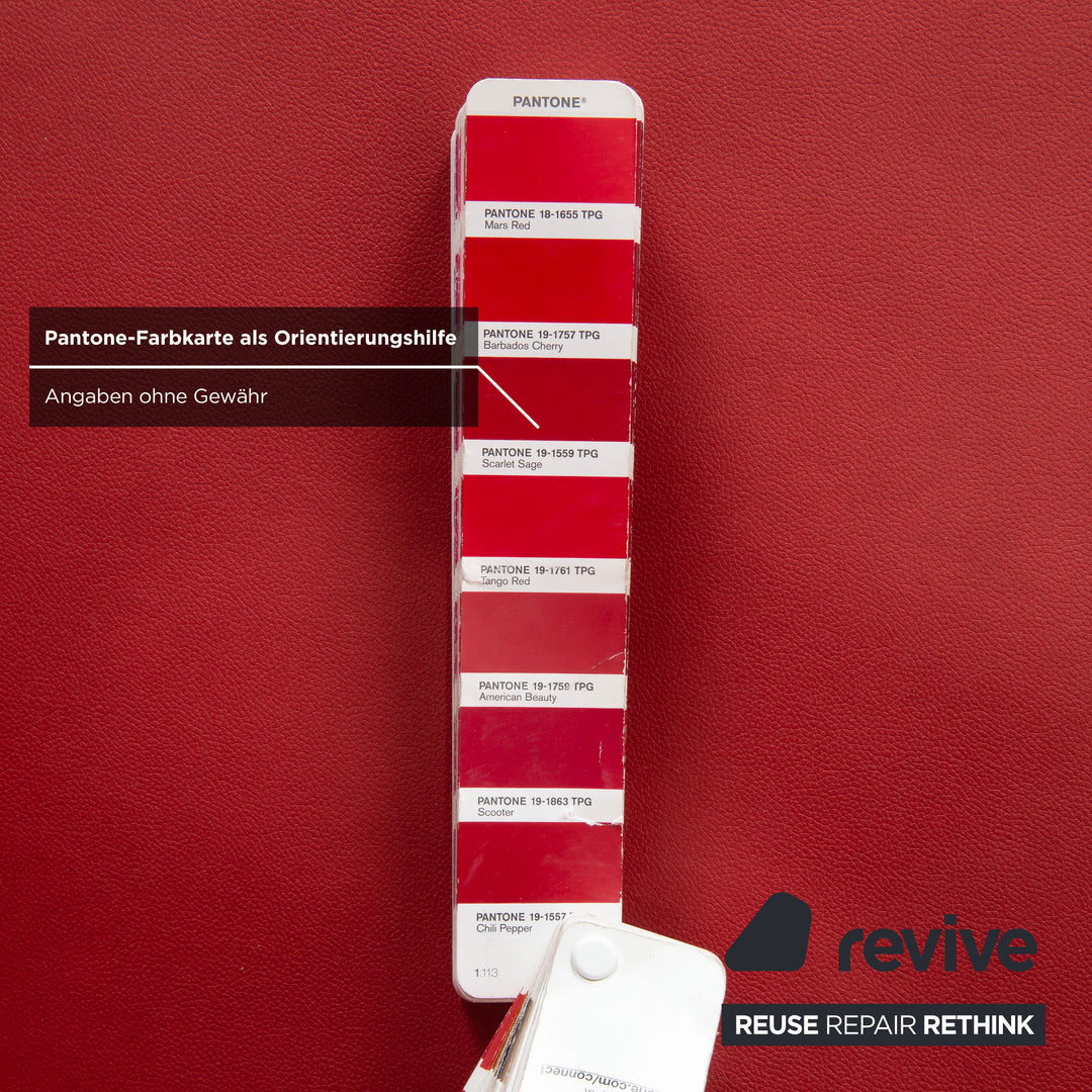 Canapé deux places de Sede DS 140 en cuir végan rouge avec appuie-tête et fonction de réfection manuelle