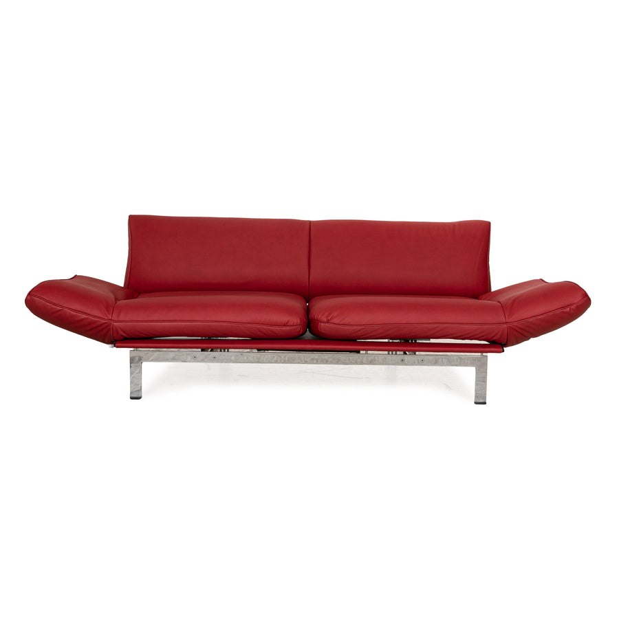 de Sede DS 140 Veganes Leder Zweisitzer Rot manuelle Funktion Sofa Couch Neubezug