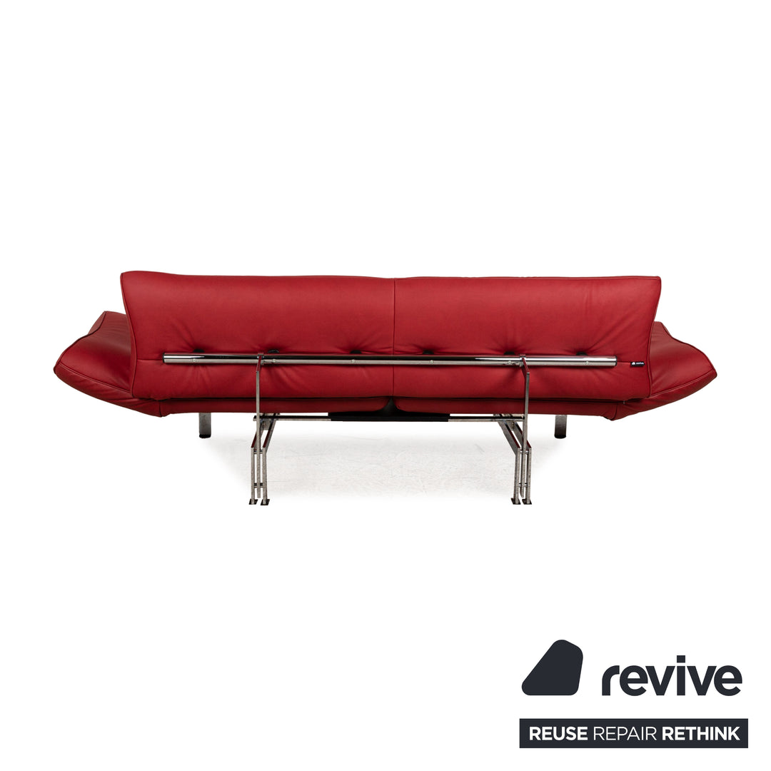 de Sede DS 140 Veganes Leder Zweisitzer Rot manuelle Funktion Sofa Couch Neubezug