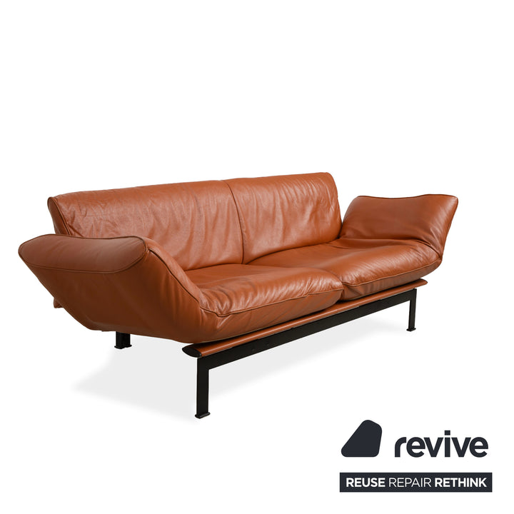 de Sede DS-140 Zweisitzer Sofa Leder Cognac Braun manuelle Funktion
