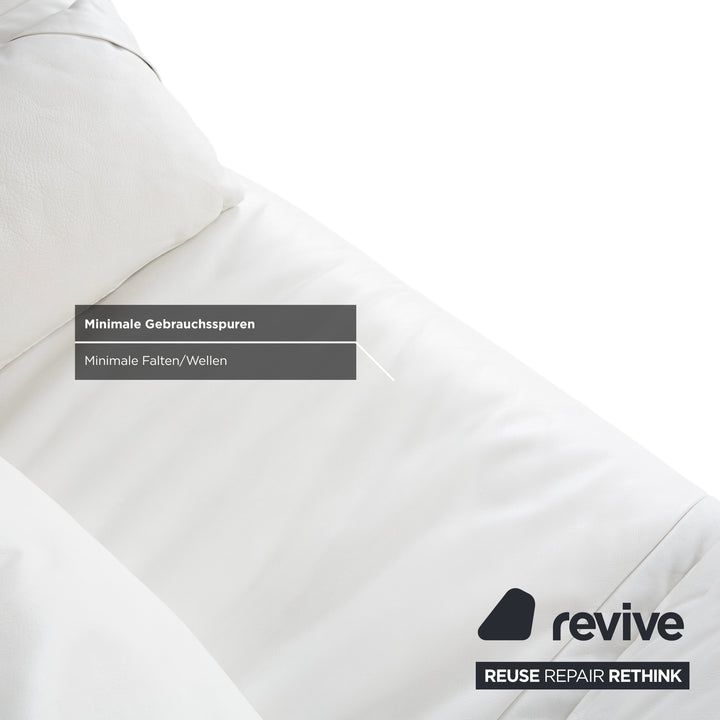 de Sede DS 142 Wing Leder Liege Weiß Sessel Sofa Chrom Füße manuelle Funktion