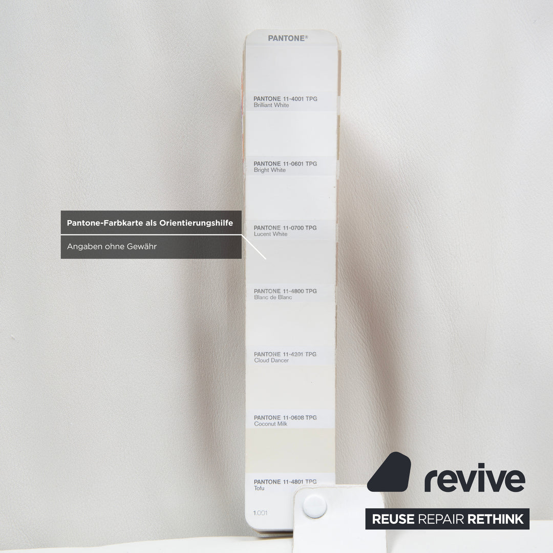 de Sede DS 142 Wing Leder Liege Weiß Sessel Sofa Chrom Füße manuelle Funktion